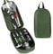 E EASTSTORM Camping Accessories Kitchen Utensil Set,12 Pcs Organizer Travel Kit with Multifunctional Cutlery,Silicone Spoon Spatula,Tongs,Waterproof Storage Bag,Equipment