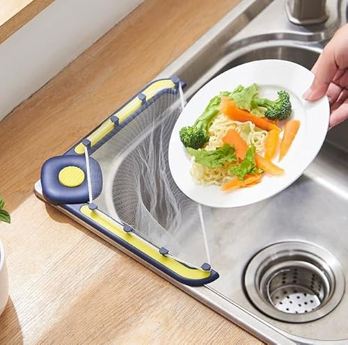 Losuya Kitchen Sink Triangle Tri-Holder Filter Kitchen Sink Strainer with 50pcs Filtering Mesh Bags for Kitchen Leftover