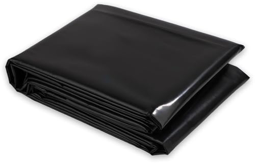 NQEUEPN 2,13 x 3,05 m Teichfolie, 0,2 mm Dicke HDPE Teichfolie Fischteichfolie Teichset für den Außenbereich für Kleine Teiche im Freien Springbrunnen Gartenwasserfall (Schwarz)