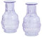 2er Set Vase Violett Transparent Glas Lila Dekovase Retro Blumenvase Tischdeko Glasvase Blumendeko