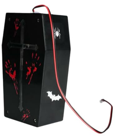 Fenteer Halloween-Tonwandler, Scream-Box-Lautsprecher, Horror-Stimmrequisite, sprachaktiviert mit LED-Lichtern für Spukhaus, Bonbonbox