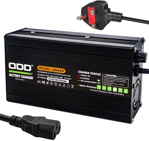 QDD 58.4V 10A Charger 58.4V LiFePO4 Battery Smart Charger Used for 16S 48V LiFePO4 Battery High Power,Aluminum Shell