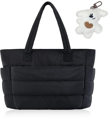 Cinsersr Shopper Tasche Damen,Handtasche Damen Groß,Enthält Mehrere Fächer,Große Handtaschen für Die Schule,Arbeitstasche Damen Ist Geeignet für Arbeit,Einkaufen,Uni,Reisen,Schwarz