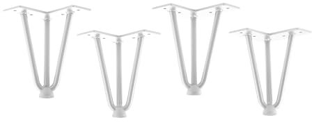 4 Stück Haarnadelbeine weiß 150 mm 3 Streben Hairpin Legs Möbelbeine für Sofas und Schränke Möbelfuß von SO-TECH®