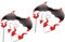 QUMIIRITY 2 Sätze Teufelsflügel Teufel Kostüm Teufelskostüm Für Party Halloween-Party-Cosplay Halloween-Teufel-Accessoire Haarband Aus Teufelshorn Teufels Haarreifen Dämonenhorn Rot Stoff
