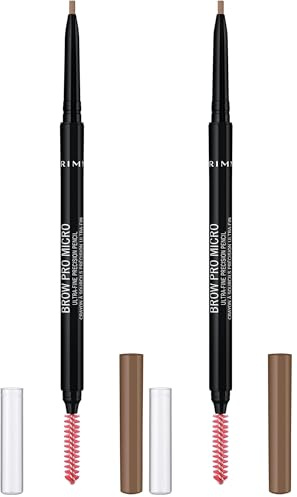 Rimmel London Brow Pro Micro Ultra-Fine Precision Pencil & Brush, Natural-looking Defined Brows, Blonde, 0.03 g (Pack of 2)