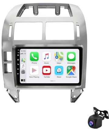 Android 12 Radio Coche Bluetooth para Volkswagen Polo Mk4 IV4 2004-2011 9 Pulgadas Pantalla Táctil Radio Coche con navegación GPS WiFi Bluetooth USB Control del Volante Enlace de Espejo(B,XY2 4Core 1+