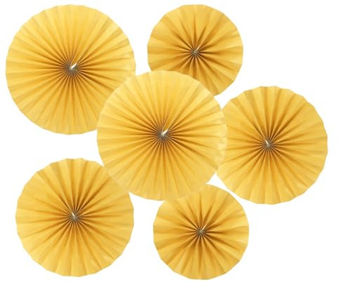 PATIKIL 8/12/16 Paper Fans Hanging Decoration, 12 in 1 Set Round Honeycomb Fans with Pearl for Birthday Wedding Graduation Events Party, Gold