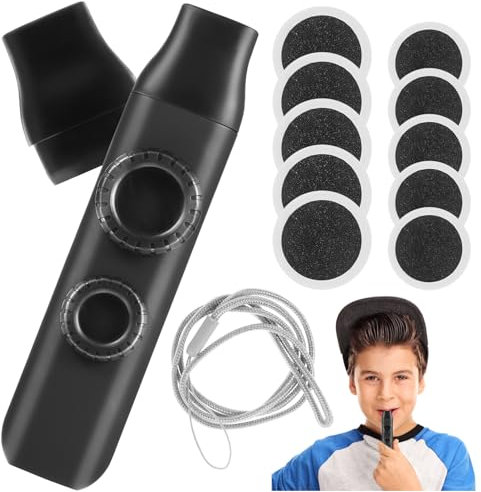 Toyvian Tragbares Kazoo Musikinstrument Doppellöcher Kazoo Für Jungen Und Mädchen Erwachsene Studenten Mit Umhängeband Und Runden Membranen