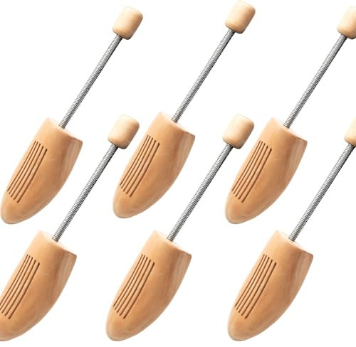 3 Pack Spring Wooden Shoe Tree Shoe Expander Log Shoe Last Stretcher Props Anti-Wrinkle Anti-Deformation Shoe Props Suitable for Leather Shoes Sneakers Canvas Shoes High Heeled Shoes UK3-5.5/EU35-38