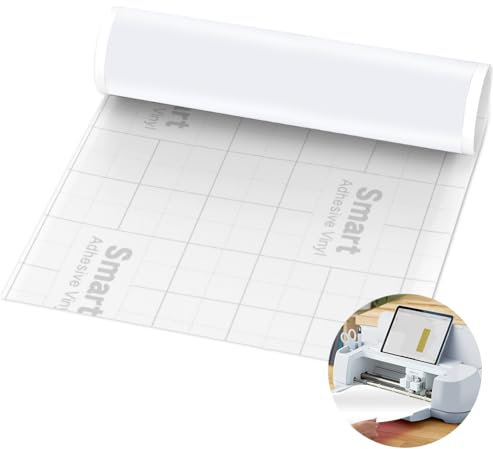 Weiß Smart Vinyl Permanent für Cricut Explore 3/Maker 3, Smart Adhesive Vinyl Permanent 33x500cm Plotterfolie Selbstklebend Vinylfolie Vinyl Plotter Film zum DIY Fenster Tassen Autos Banner