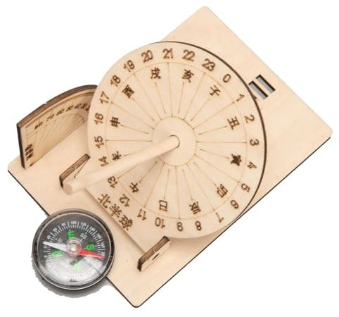 Sonnenuhr, wissenschaftliches Modell, hölzerne Sonnenuhr, antike Zeitschaltuhren - Interaktives Lernspielzeug für praktisches Lernen - Antike Timer, die die Zeit messen, Lernuhr für