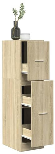 Iiaky Apothekerschrank Sonoma-Eiche 30x41x118 cm MedizinschräNke Hausapotheke Schrank Arzneischrank Apothekerschrank Holzwerkstoff