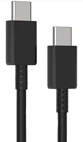 60W C to C Fast Charging Cable 1M PD Type C Power Data Lead Compatible iphone 15 S20, S21 Ultra, Switch, XPS 13 Pixel 4a Redmi Note 9 & Other USB C Charge, Black