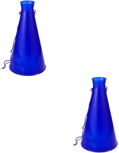 Kisangel 2pcs Cheering Horn Red Headband Construction - Measuring Tape Retractable Egg Shakers Musical Instruments Measuring Tape Sports Squishy Automatic Blue Plastic
