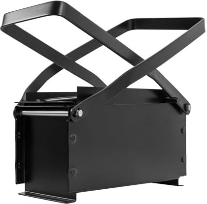 Kozivmo Papierbrikettpresse, Stahl, Papierpresse mit Zwei Tragegriffe für Briketts, manuell, Altpapier pressen, HBT: 33x15x13 cm, Schwarz
