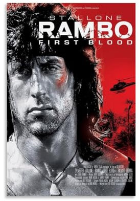 CJianqiang Filmposter First Blood 1, Leinwandkunst, Wanddekoration, dekoratives Poster, 30 x 45 cm, ungerahmter Stil
