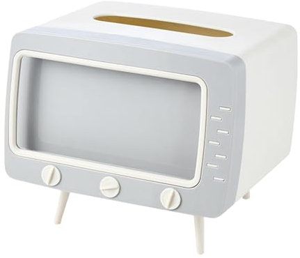 Retro-Tücherbox, Taschentuchspender, 18 x 14 x 16 cm, Vintage-TV-förmiges Design, vielseitig einsetzbarer Organizer für Badezimmer, Wohnzimmer, Schlafzimmer, Schreibtisch oder Nachttisch