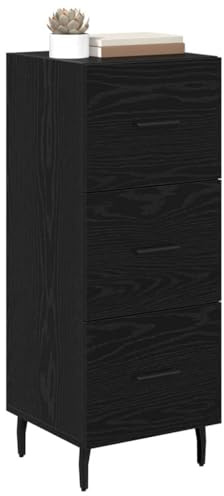 vidaXL Sideboard Black oak 34 x 34.5 x 90 cm Engineered wood, Modern Sideboard, Rectangular Storage Unit, Elegant Dining Room Furniture, Sleek Living Organization Solution, Minimalist Design
