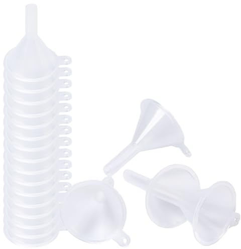 BEAMARKER 20 embudo Pequeño Transparente de Plástico de Cuello Estrecho, Mini Tolva de Cocina, Herramienta de Llenado Transparente para Botellas, para Transferencia de Líquidos, Aceites Esenciales, Ar