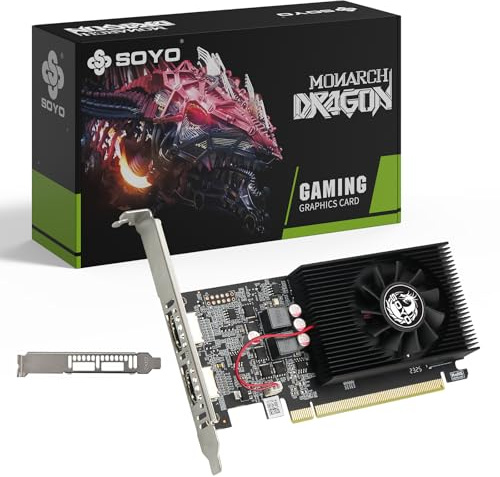 SOYO GeForce GT 730 4GB DDR3 Low Profile Graphics Card, Dual HDMI Port | 128-Bit 96SP GPU with Dual HDMI Multi-Monito, SFF Half-Height Video Card for Slim Desktop PC, Supports Windows 11/10/8/7