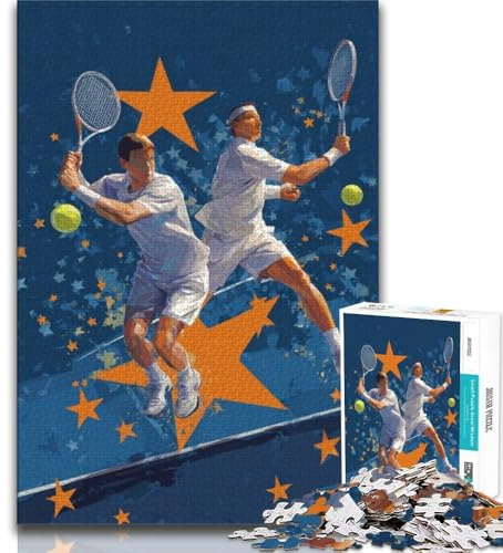 1000 Piece Jigsaw Puzzles for Teenagers Tennis Players Adult Puzzles,Stress Reliever Difficult Challenge Unique Home Decor And Gifts 38x26cm
