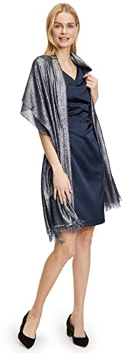 Vera Mont Damen 0120/4806 Schal, Blau, Einheitsgr e EU