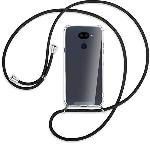 mtb more energy® Handykette kompatibel mit LG K40S (X430, 6.1'') - schwarz - Smartphone Hülle zum Umhängen - Anti Shock Strong TPU Case