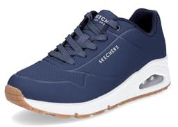 Skechers Damen Sneakers, Marineblaues Durabuck-Mesh, 37 EU