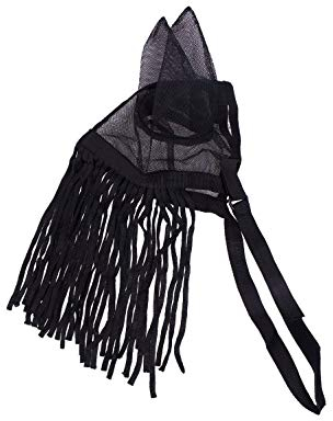 netproshop Fliegenfransen mit Feinmaschigen Ohren und Elastischem Verschluss Gr. Pony-XLFull, Groesse:XL Full, Farbe:Schwarz