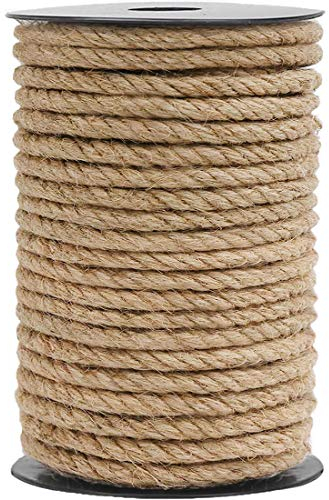 HOMYHOME Corde de Jute Naturelle en Toile de Jute 6mm 30 Meter d'épaisseur Naturalles Ficelle Corde en Chanvre pour Artisanat pour Mariage Scrapbooking Jardinage30 m