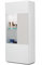 PEGANE Vitrine avec 1 Porte + 2 niches avec éclairage LED Coloris Blanc/Gris béton - Longueur 52 x Profondeur 27 x Hauteur 121 cm