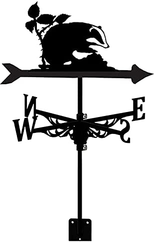 ANCNA Wetterfahne Dachs Wetterfahne mit auf dem Dach montiertem Windrichtungsanzeiger Garten Metall Windfahne Messwerkzeug Dekorationen für den Dachhof im Freien