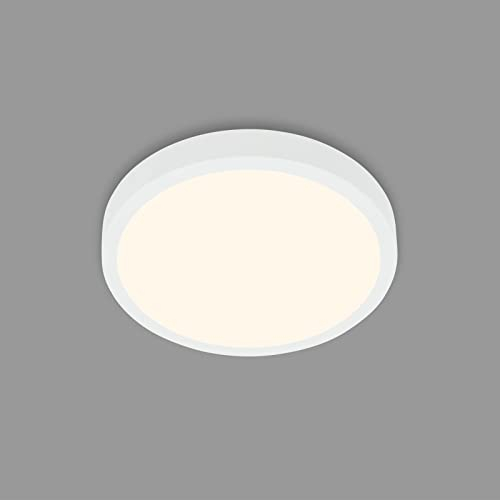 BRILONER Leuchten - Deckenlampe LED, Deckenleuchte, warmweißes Licht, Aufbaulampe, Aufbauleuchte, Weiß, Ø280x40 mm, 3700-016, Ø 28cm
