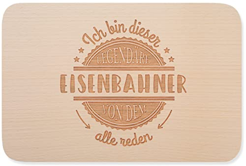 JUNIWORDS Frühstücksbrettchen, Ich bin dieser legendäre Eisenbahner, von dem alle reden, Holzbrett Frühstücksbrett Holzbrettchen (5045429)