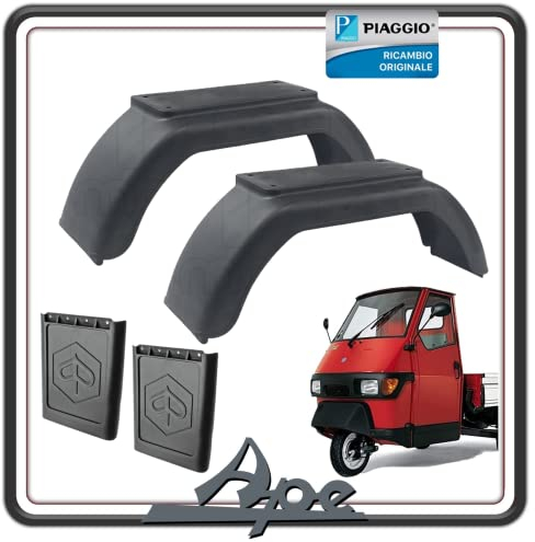 KIT COPPIA 2 PARAFANGO PARAFANGHI POSTERIORI PER PIAGGIO APE 50 TUTTE LE VERSIONI COMPLETO DI 2 PARASCHIZZI PARASPRUZZI ORIGINALE.