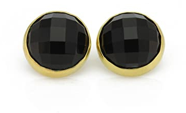 Schwarze Onyx Ohrstecker - 14k Gold Statement Ohrstecker für Frauen - Chic & Sleek Design