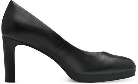 Tamaris Damen Keilpumps, Frauen Absatzschuhe,stoeckelschuhe,Ausgehschuhe,Court Shoes,stöckelschuhe,Keilabsatz,Wedge-Heel,Black Leather,41 EU