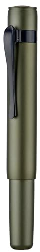Hongdian M2 Black Forest Mini-Füllfederhalter, extra feine weiche Feder und schlanke Form Füller, Aluminium, kurze Tasche, Reisestift (Armeegrün)