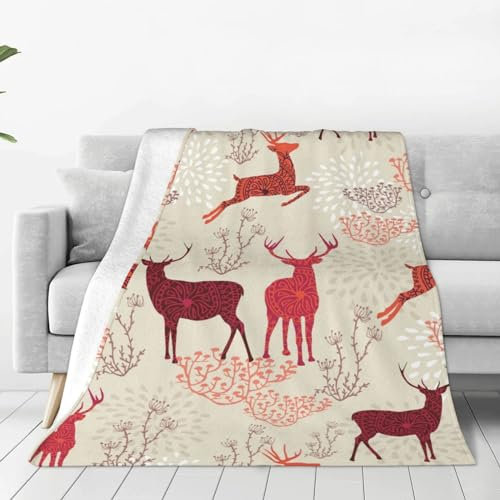 Warme Fleecedecke mit Weihnachtsmotiv für Couch, ultraweiche Micro-Fleece-Decke, verschiedene Größen