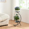 [en.casa] Porte-Plantes Style Intemporel Support de Plantes pour Intérieur Étagère à Fleurs Design pour Salon Chambre Bureau Métal 62 x 30 x 25 cm Noir