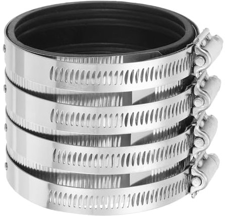 sourcing map Flexible Pipe Coupling, 83.1 mm Pipe Connector with Stainless Steel Hose Clamps Stainless Steel Pipe Repair Clamp for Plastic and Metal Pipes
