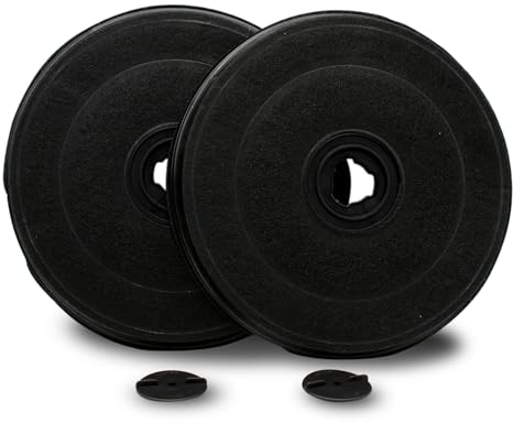 DOJA Barcelona | Dunstabzugshauben Filter | 2er Pack | Aktivkohlefilter rund | Kompatibel mit Bosch, Siemens und Neft | Dunstabzugshaube-Ersatzteile | Abzugshaube-Kohlefilter | Aktivkohle