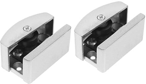 Yardenfun 2Pcs Shower Door Bottom Guide Roller Slider for Thick Glass Replacement Parts for Sliding Glass Shower Doors Durable Door Guide Track and Bumpers