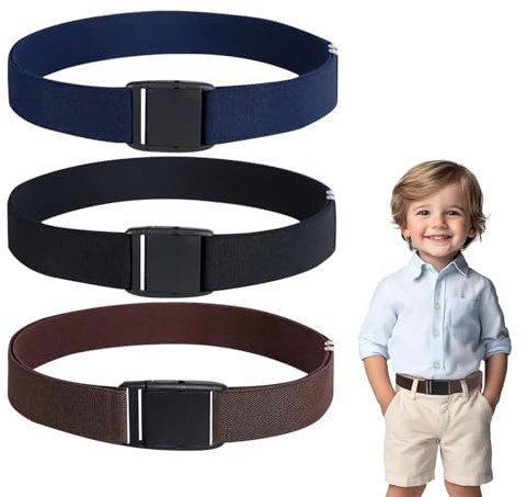 Thoquene 3 Stück Gürtel Kinder Jungen, Einstellbare Kindergürtel Jungen