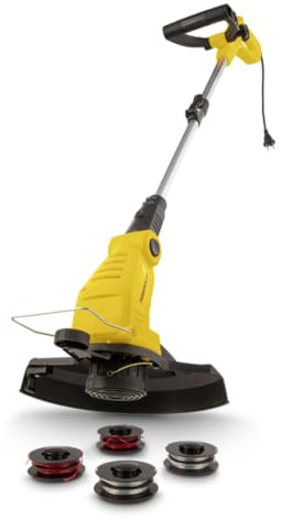 VARO Powerplus Elektrischer Rasentrimmer POWXG30036 – 650 W und 320 mm Ø, 2-in-1 Gartengerät als Rasentrimmer und Rasenkantenschneider für Ihren Garten, Gelbe
