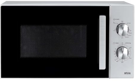 Silva Schneider MW-G 25.5 Mikrowelle mit Grill 20 Liter, 700W Mikrowellenleistung, 1000W Grill, 5 Leistungsstufen, 3 Kombi-Programme, Auftaufunktion, Timer, Glasdrehteller Ø 25,5 cm, inkl. Grillrost –