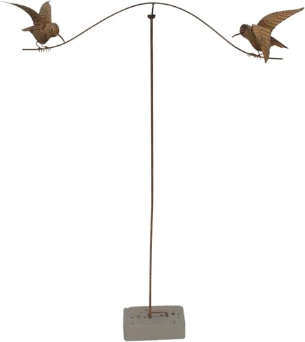 FRANK FLECHTWAREN Gartenstecker Vogelwippe, Metall, Rostfinish, Breite 86 cm, Gesamthöhe 125 cm, Einfache Selbstmontage