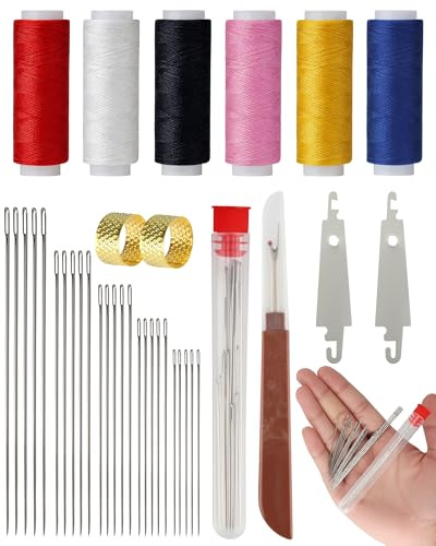 Acual 37 Pièces Aiguilles Couture à Gros Chas Kit, Couture Complet