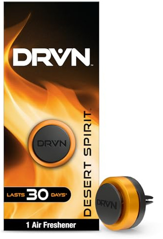 DRVN Car Vent Clip Air Fresheners, Pack of 6, Desert Spirit Scent, Strong Citrus & Spice Fragrance, Long-Lasting 30-Day Odour Elimination, Secure Adjustable Clip for Cars, SUVs, Trucks & Vans